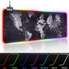 Load image into Gallery viewer, Dragon RGB Gaming Mouse Pad World Map