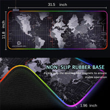 Load image into Gallery viewer, Dragon RGB Gaming Mouse Pad World Map