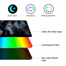 Load image into Gallery viewer, Dragon RGB Gaming Mouse Pad World Map