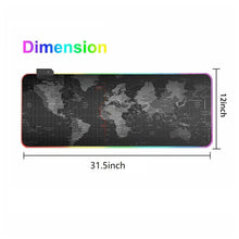 Load image into Gallery viewer, Dragon RGB Gaming Mouse Pad World Map