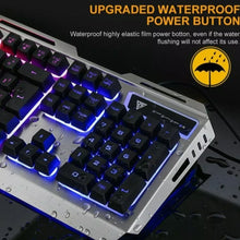 Load image into Gallery viewer, Ninja Dragon Metallic Silver Mechanical Gaming Keyboard and Mouse Set