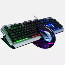 Load image into Gallery viewer, Ninja Dragon Metallic Silver Mechanical Gaming Keyboard and Mouse Set