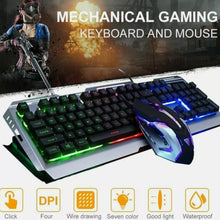 Load image into Gallery viewer, Ninja Dragon Metallic Silver Mechanical Gaming Keyboard and Mouse Set