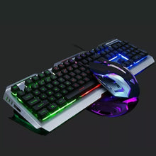 Load image into Gallery viewer, Ninja Dragon Metallic Silver Mechanical Gaming Keyboard and Mouse Set