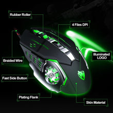 Load image into Gallery viewer, Ninja Dragons Professional 8D 8D 3200DPI Adjustable Wired Optical LED Gaming Mouse