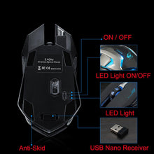 Load image into Gallery viewer, Ninja Stealth Wireless 1600 DPI LED Color Changing LED Gaming Mouse