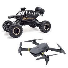 Load image into Gallery viewer, 2.4Ghz 4WD Rock Climber Monster Truck with Free Ninja Dragon Drone
