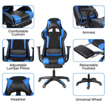 Load image into Gallery viewer, Vegan Leather Computer Gaming Chair with Foot Rest
