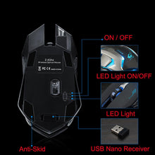 Load image into Gallery viewer, Ninja Stealth Wireless 1600 DPI LED Color Changing LED Gaming Mouse
