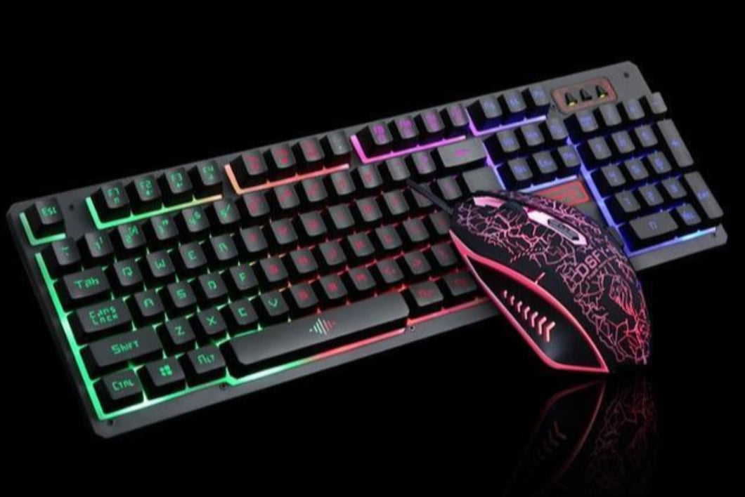 Ninja Dragons 104 Keys LED Flame Theme Gaming Keyboard with 2000DPI Mouse
