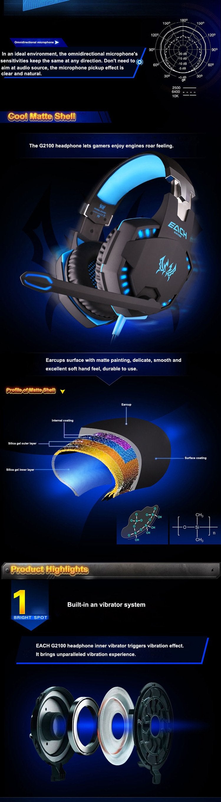 Ninja Dragon Stealth G21Z LED Vibration Gaming Headphone