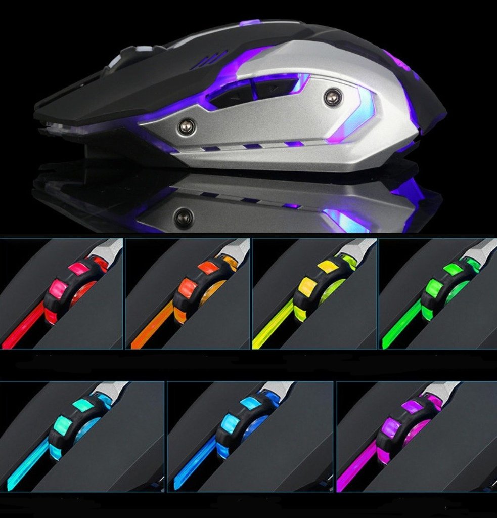 Ninja Stealth Wireless 1600 DPI LED Color Changing LED Gaming Mouse ...
